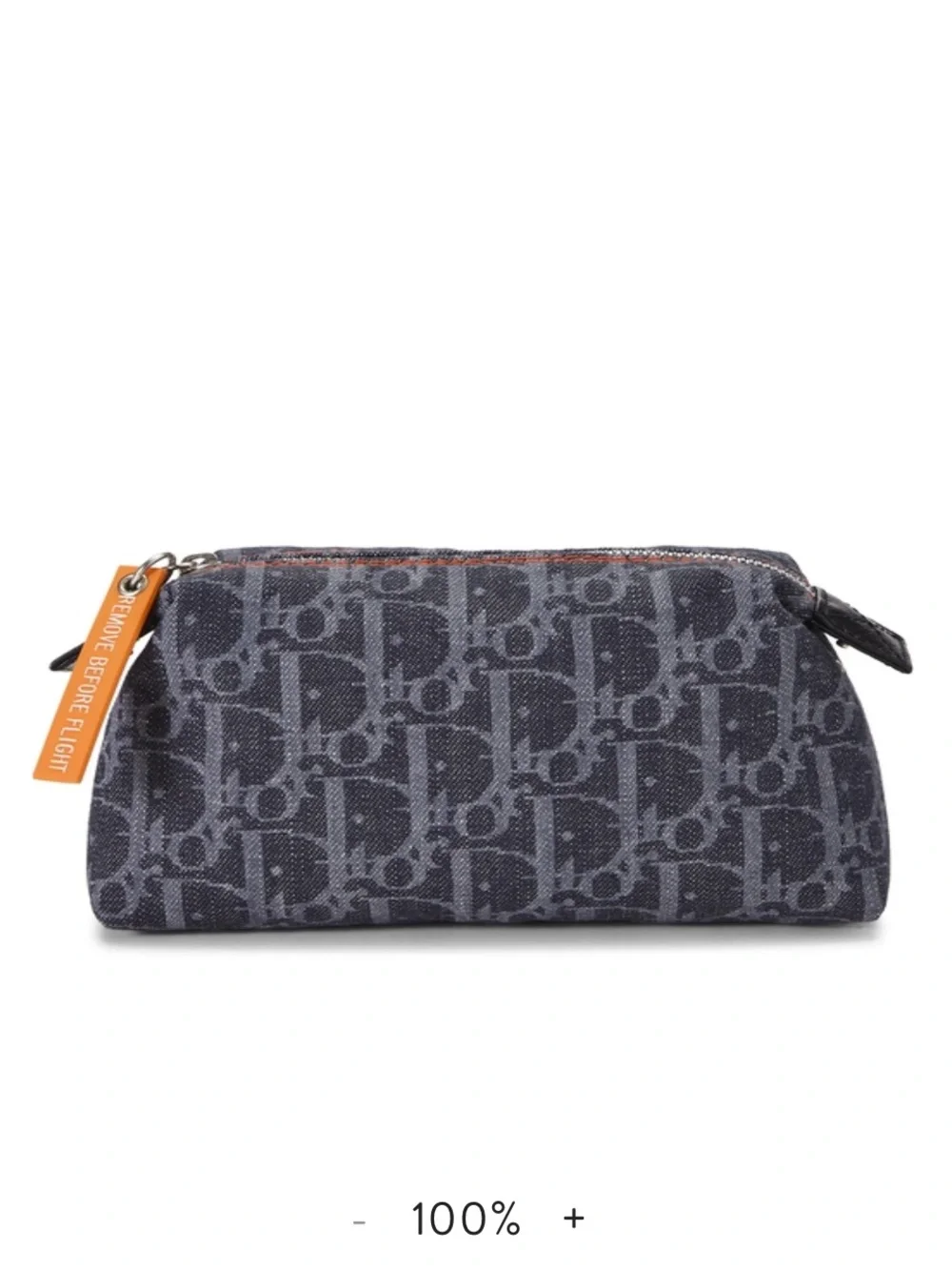 Christian Dior Flight Line Trotter Denim Leather Makeup/Cosmetic Pouch